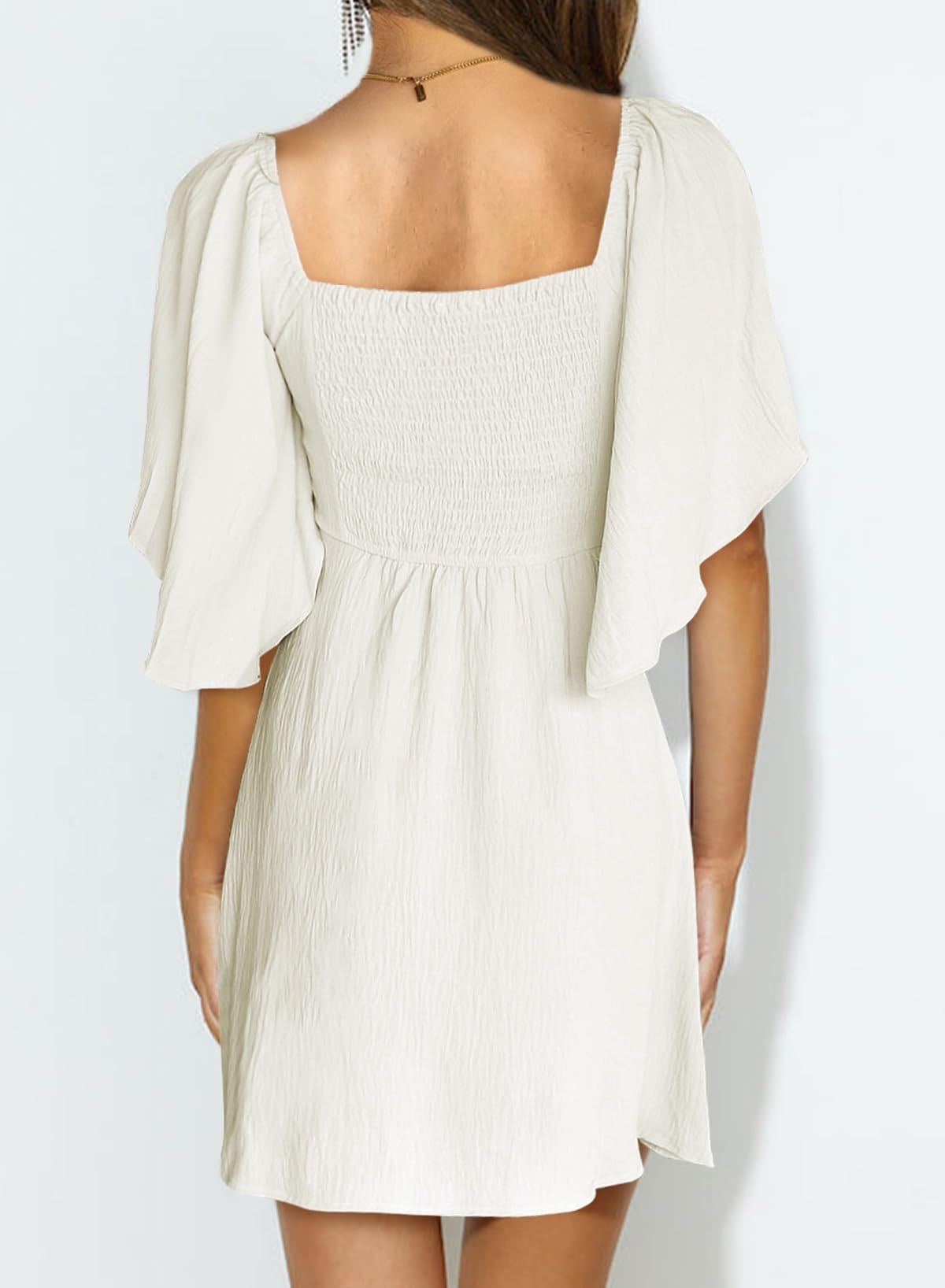 Dokotoo Dresses for Women 2026 Casual Summer Elegant Bow Tie Mini Dress Casual Trendy Outfits for Women