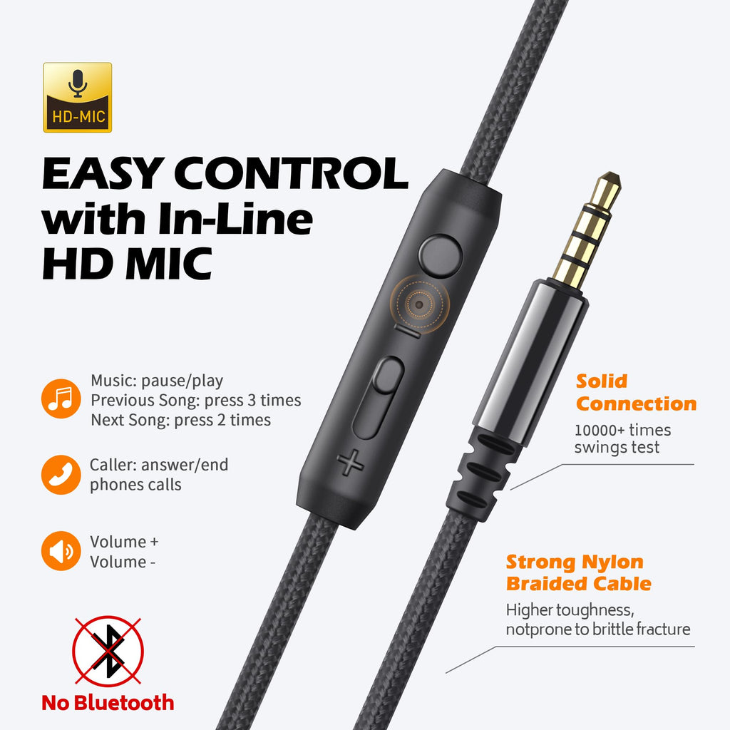 AILIHEN C8 Kids Headphones Wired, On-Ear Headphones with Microphone and Volume Control