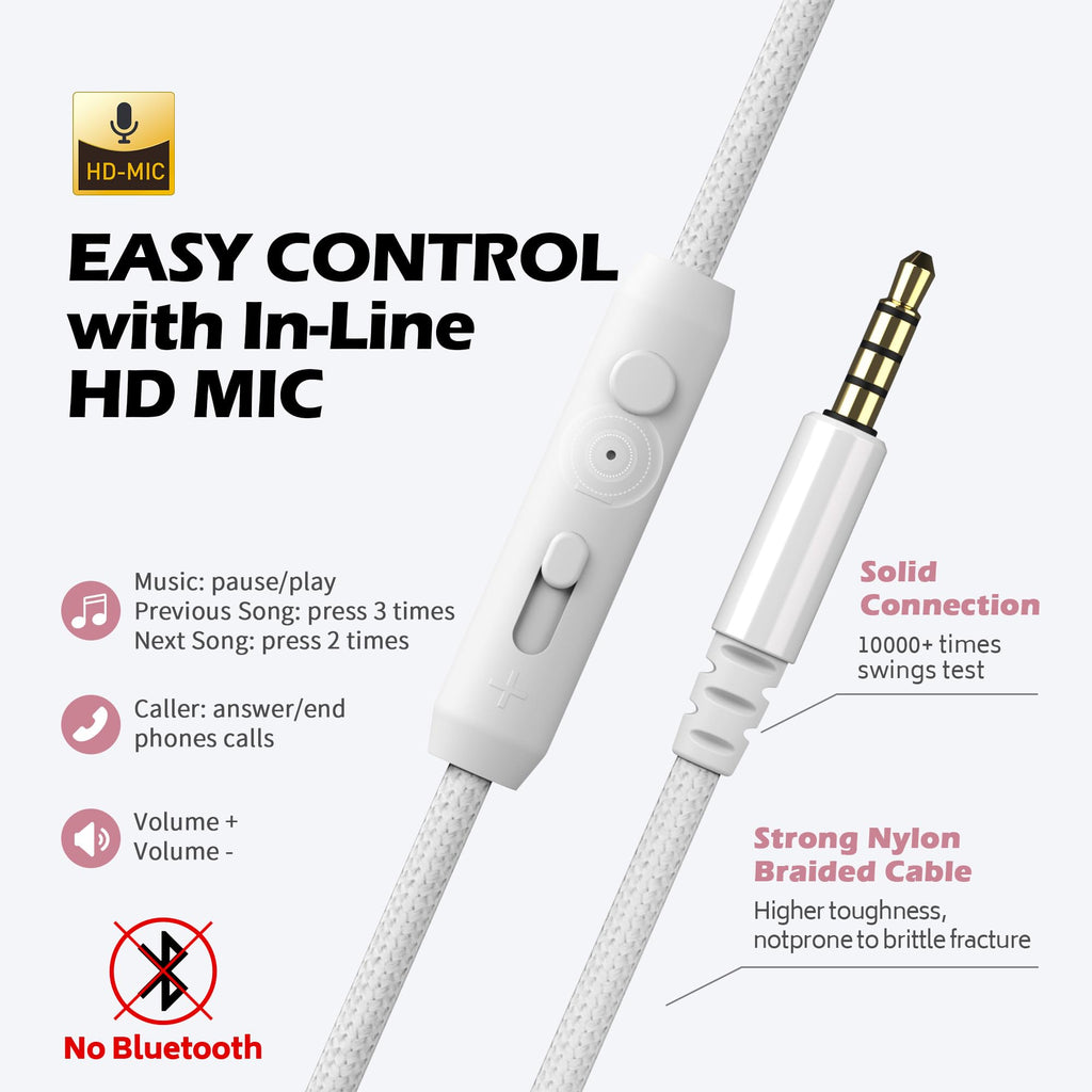 AILIHEN C8 Kids Headphones Wired, On-Ear Headphones with Microphone and Volume Control