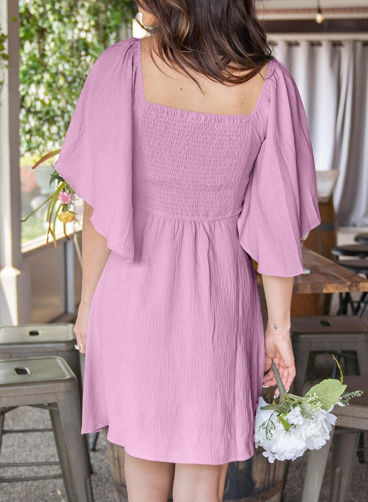 Dokotoo Dresses for Women 2026 Casual Summer Elegant Bow Tie Mini Dress Casual Trendy Outfits for Women