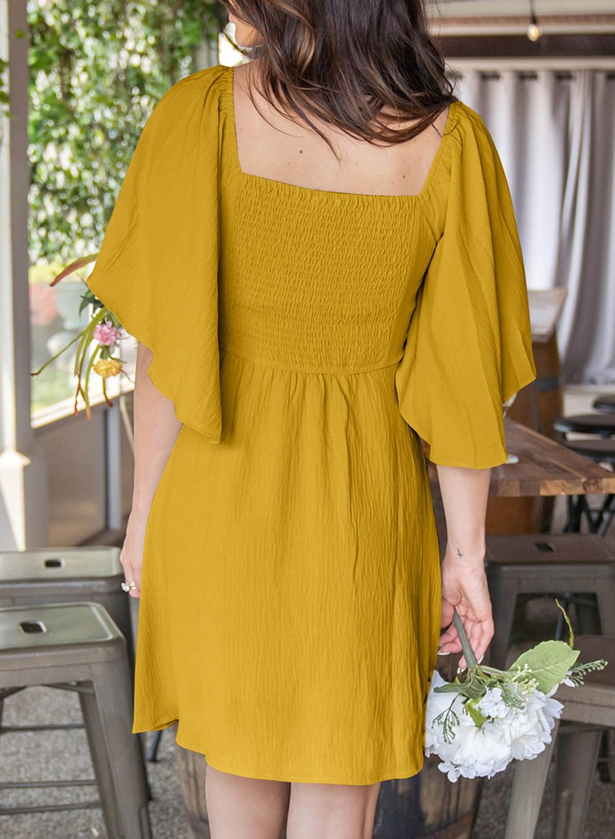 Dokotoo Dresses for Women 2026 Casual Summer Elegant Bow Tie Mini Dress Casual Trendy Outfits for Women