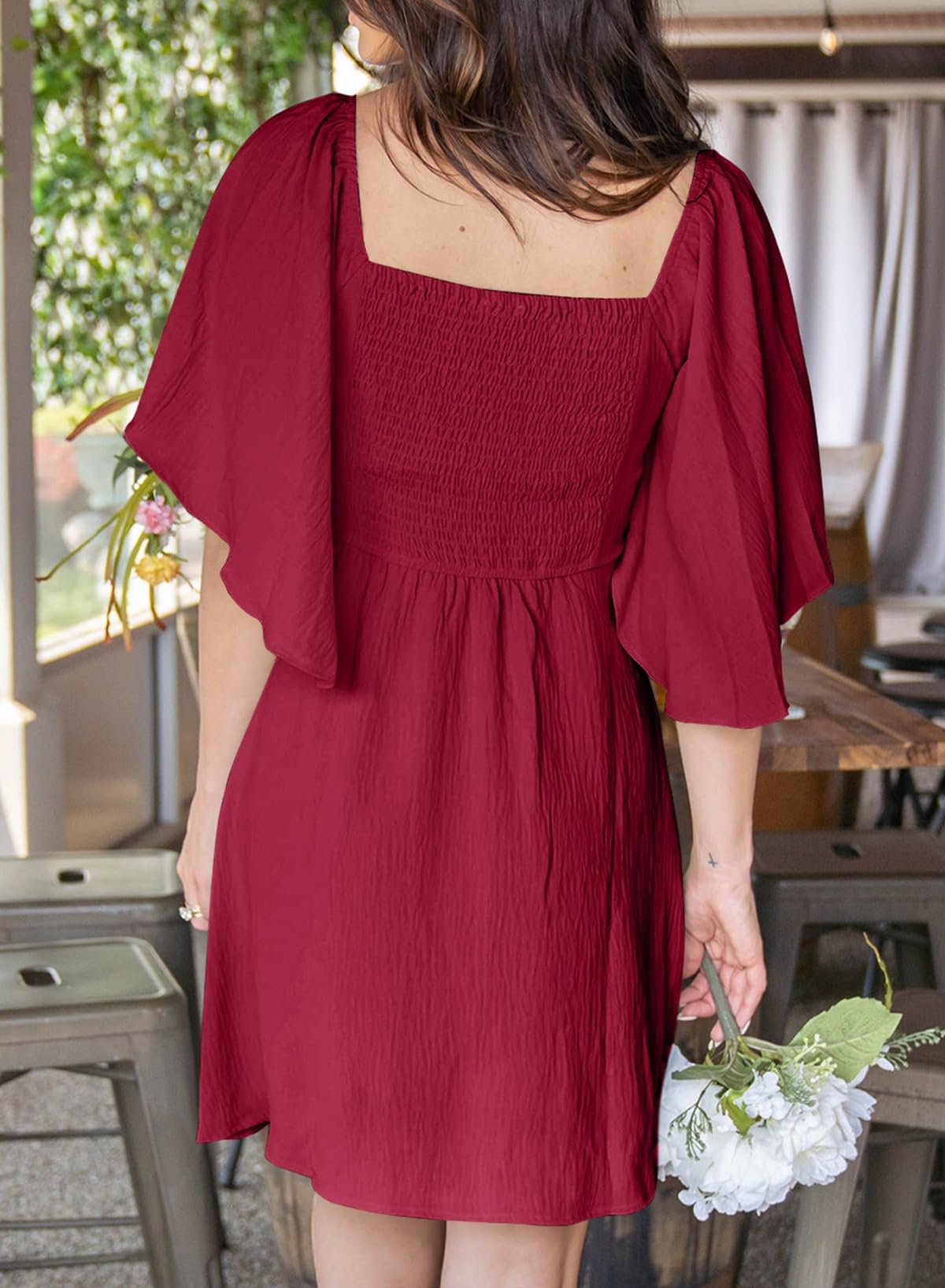 Dokotoo Dresses for Women 2026 Casual Summer Elegant Bow Tie Mini Dress Casual Trendy Outfits for Women