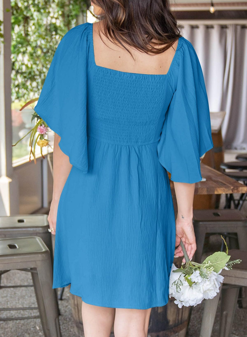 Dokotoo Dresses for Women 2026 Casual Summer Elegant Bow Tie Mini Dress Casual Trendy Outfits for Women