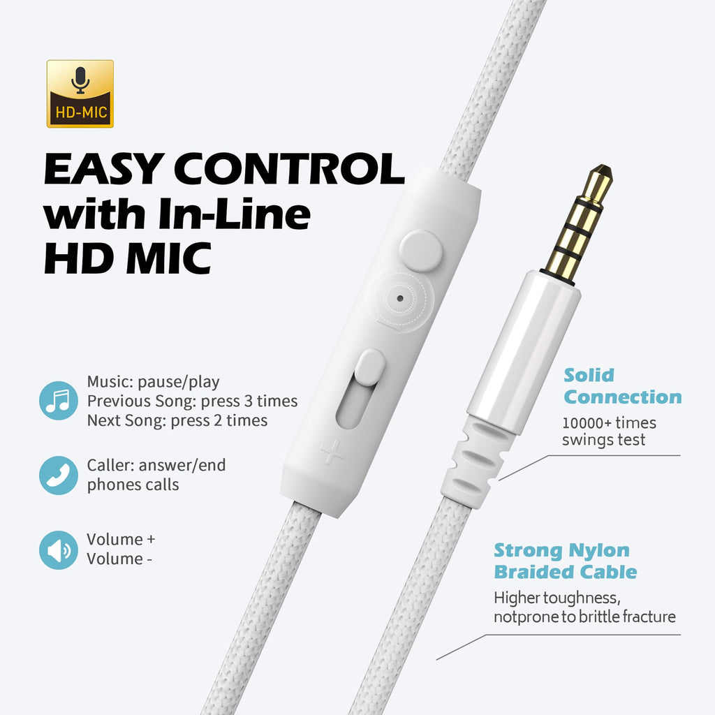 AILIHEN C8 Kids Headphones Wired, On-Ear Headphones with Microphone and Volume Control