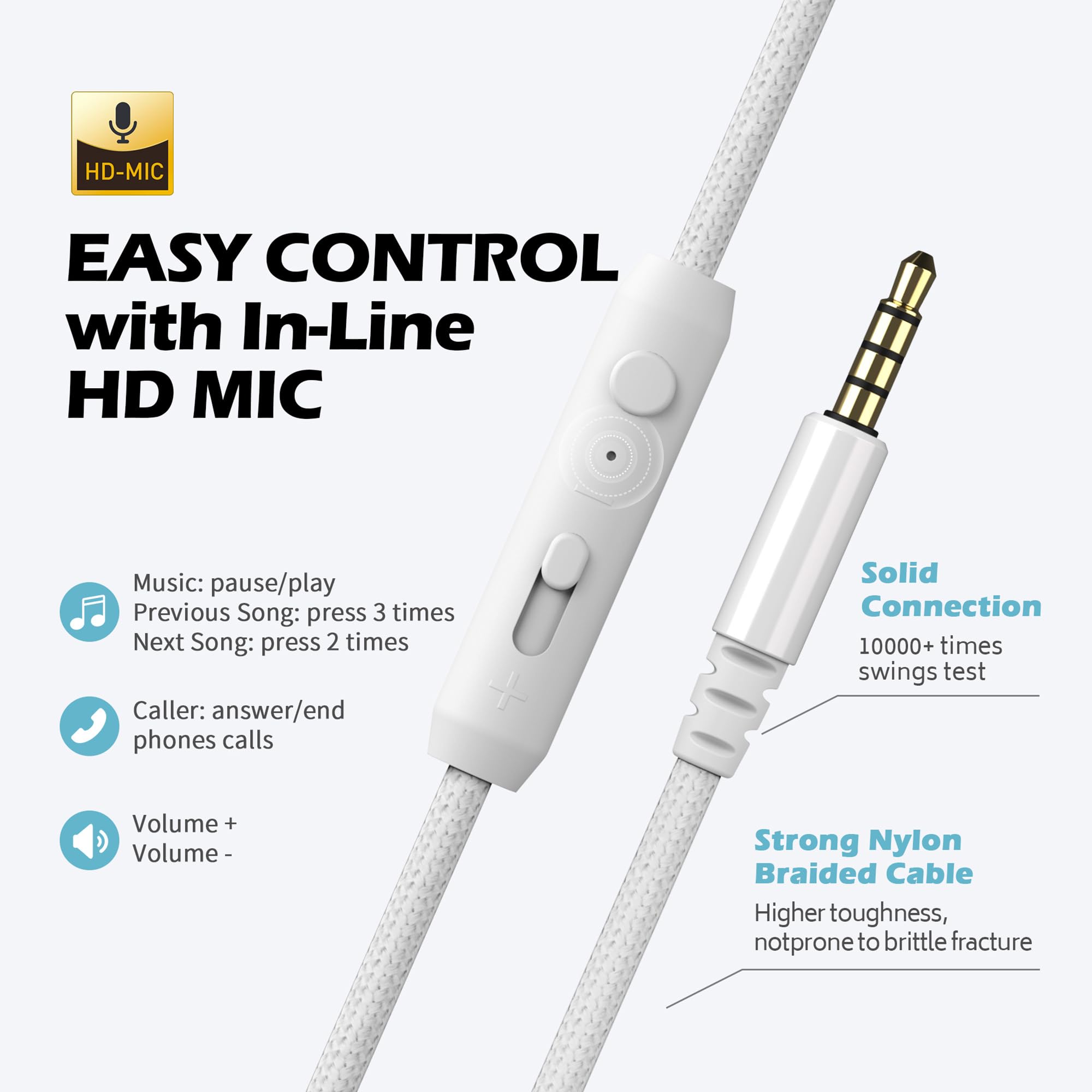 AILIHEN C8 Kids Headphones Wired, On-Ear Headphones with Microphone and Volume Control