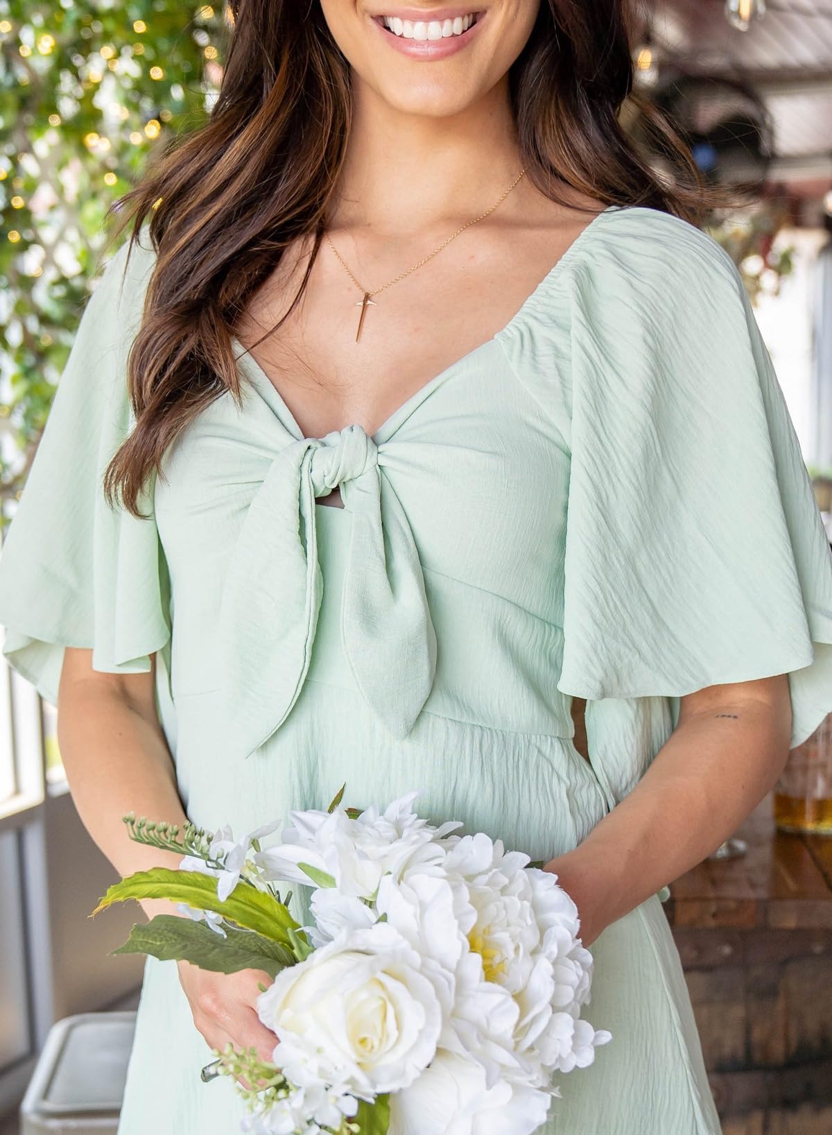 Dokotoo Dresses for Women 2026 Casual Summer Elegant Bow Tie Mini Dress Casual Trendy Outfits for Women