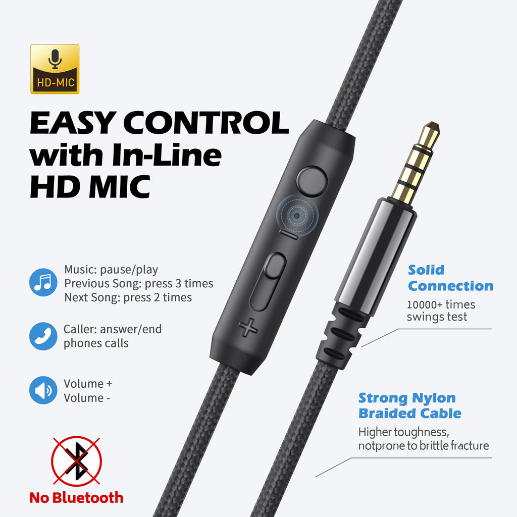 AILIHEN C8 Kids Headphones Wired, On-Ear Headphones with Microphone and Volume Control