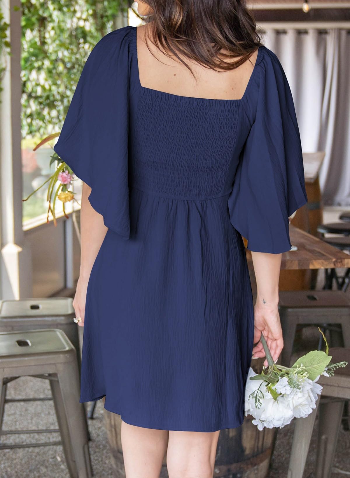 Dokotoo Dresses for Women 2026 Casual Summer Elegant Bow Tie Mini Dress Casual Trendy Outfits for Women