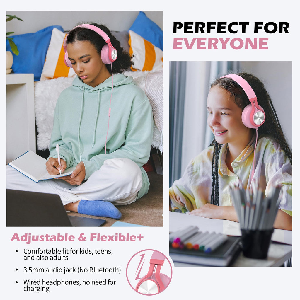 AILIHEN C8 Kids Headphones Wired, On-Ear Headphones with Microphone and Volume Control