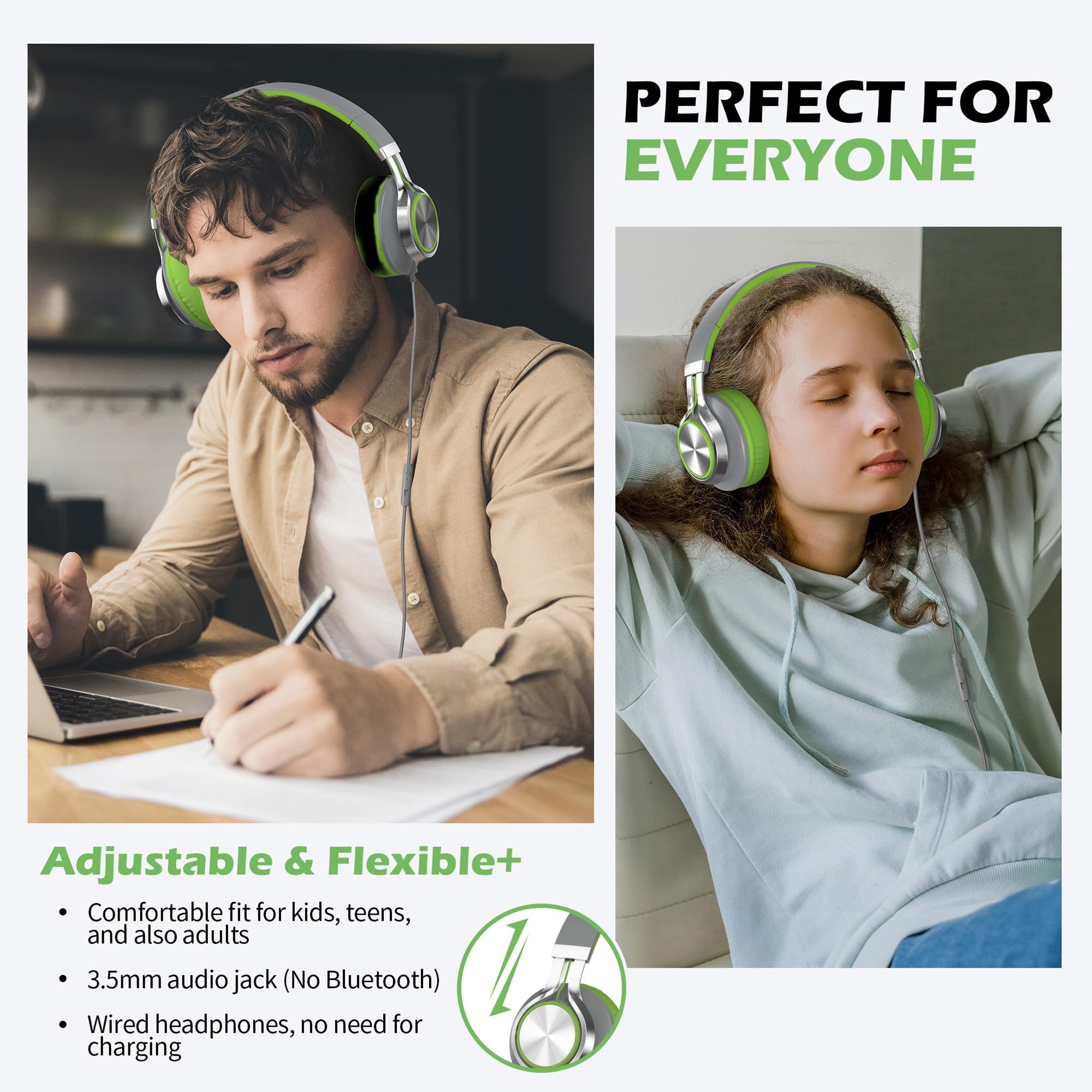 AILIHEN C8 Kids Headphones Wired, On-Ear Headphones with Microphone and Volume Control