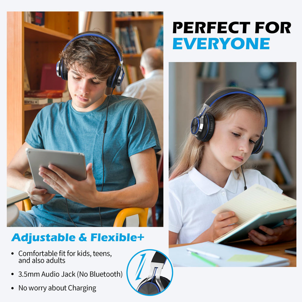 AILIHEN C8 Kids Headphones Wired, On-Ear Headphones with Microphone and Volume Control