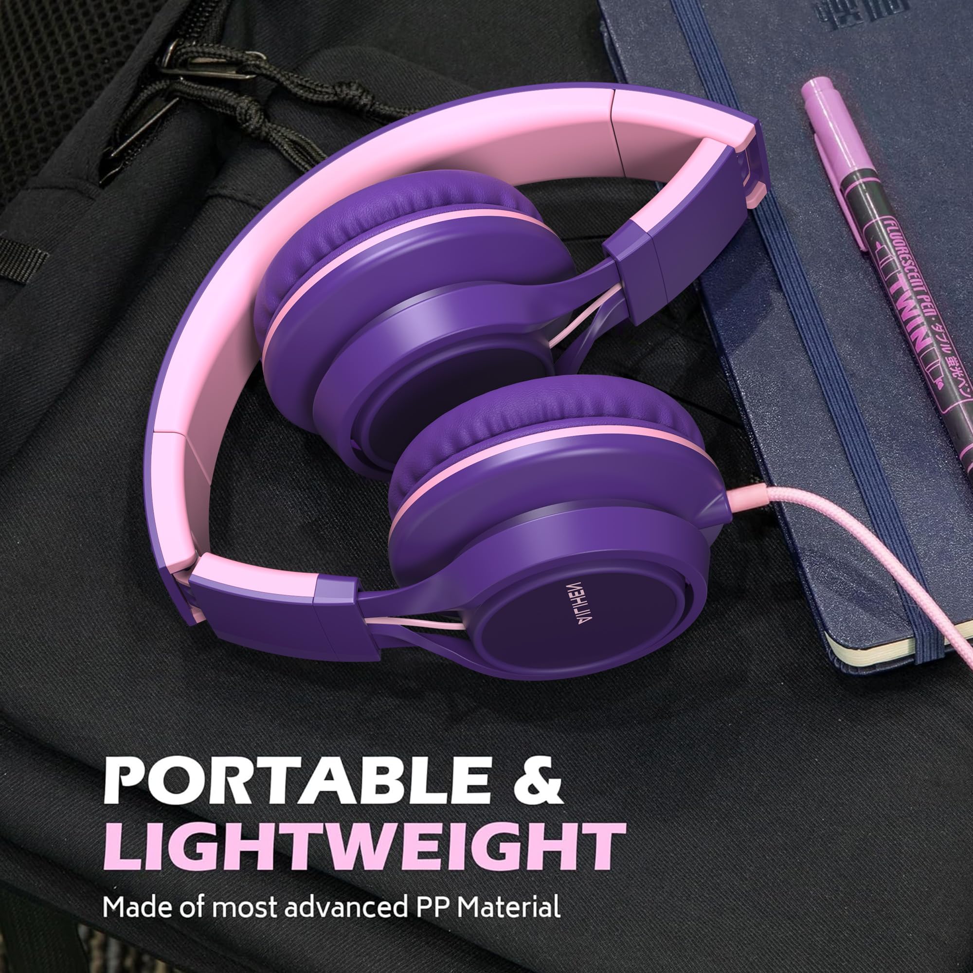 AILIHEN C8 Kids Headphones Wired, On-Ear Headphones with Microphone and Volume Control