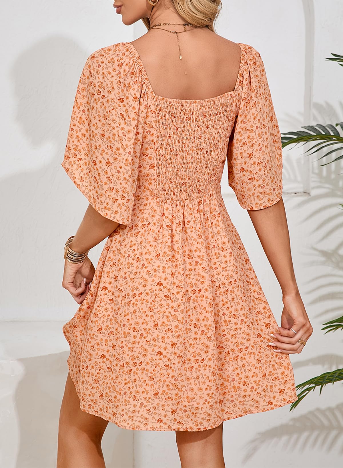 Dokotoo Dresses for Women 2026 Casual Summer Elegant Bow Tie Mini Dress Casual Trendy Outfits for Women