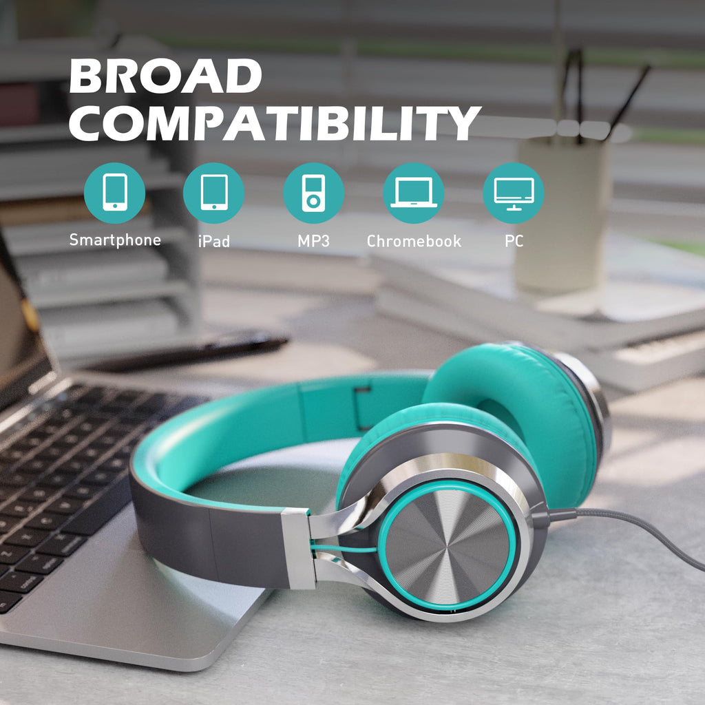 AILIHEN C8 Kids Headphones Wired, On-Ear Headphones with Microphone and Volume Control