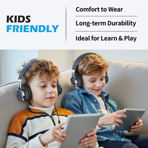 AILIHEN C8 Kids Headphones Wired, On-Ear Headphones with Microphone and Volume Control