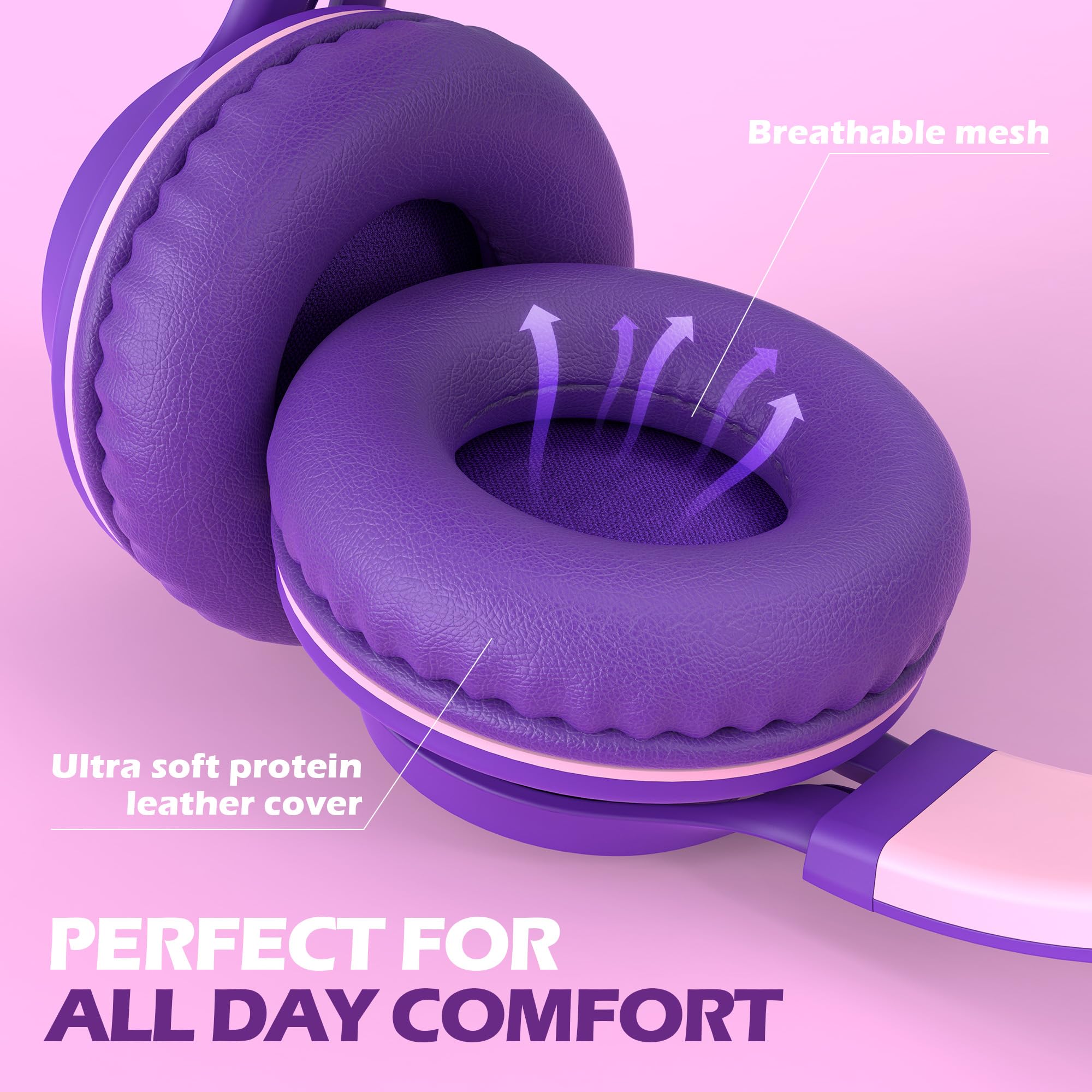 AILIHEN C8 Kids Headphones Wired, On-Ear Headphones with Microphone and Volume Control