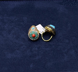 Crystal Embellished Teardrop Statement Ring